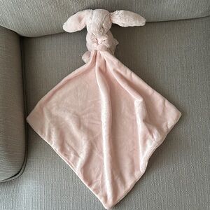 Jellycat bashful bunny soother blanket in pink.